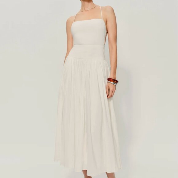 Reformation Perlette Dress Ivory - Size 8 - Picture 1 of 6